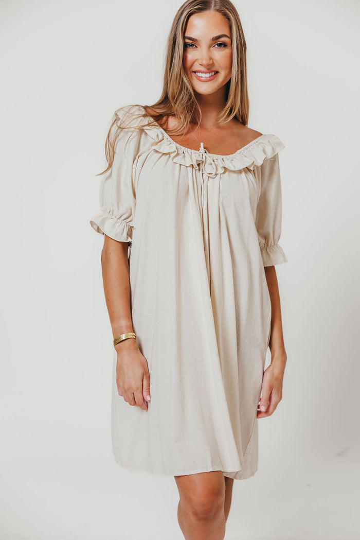 Betty Mini Dress in Linen Blend - Bump Friendly