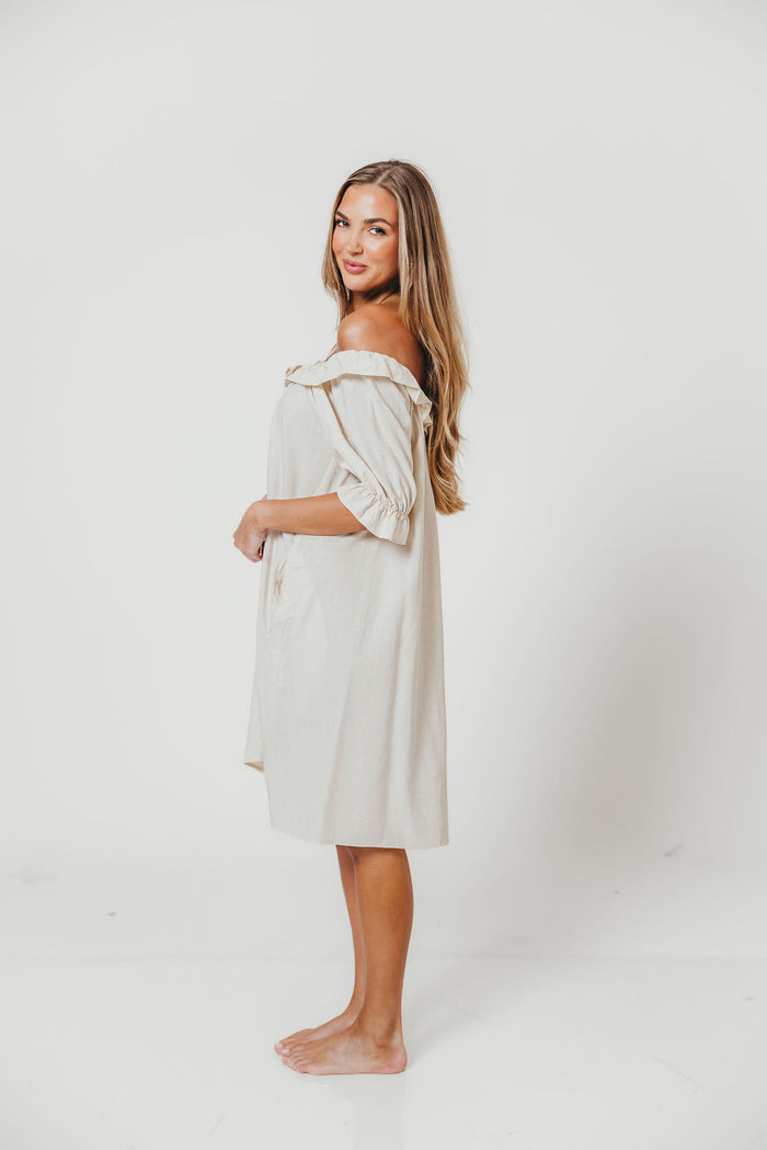 Betty Mini Dress in Linen Blend - Bump Friendly