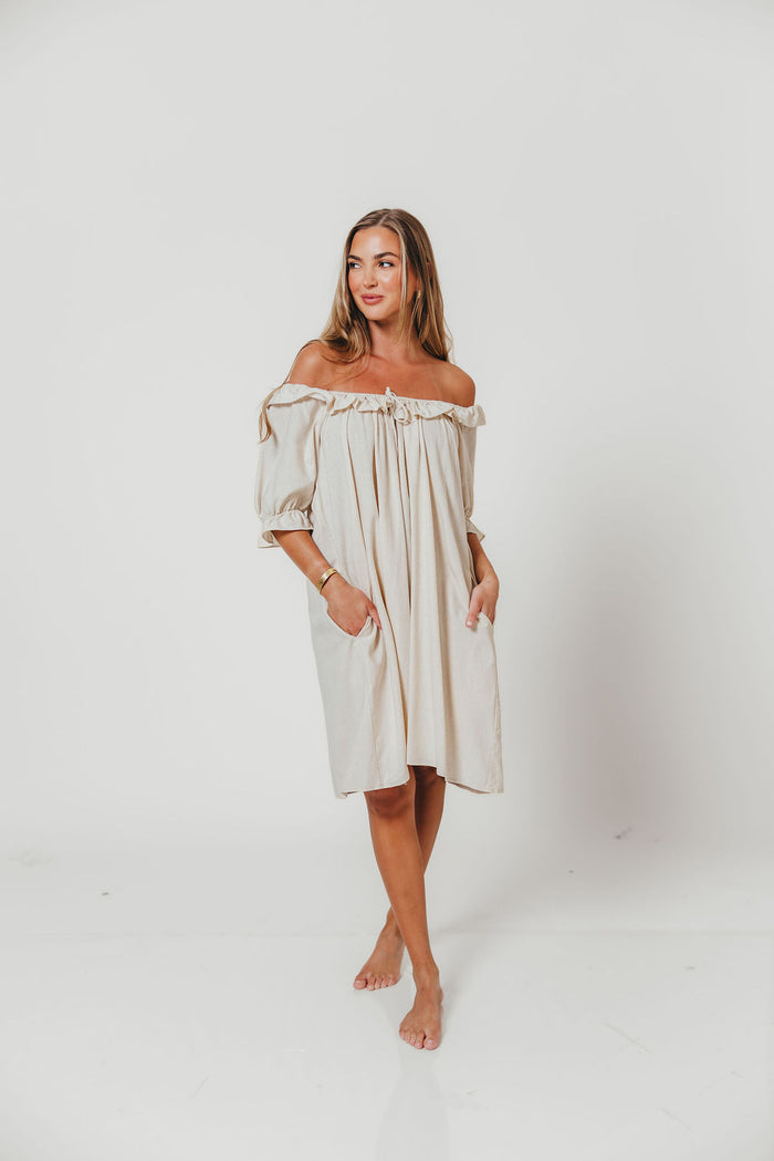 Betty Mini Dress in Linen Blend - Bump Friendly