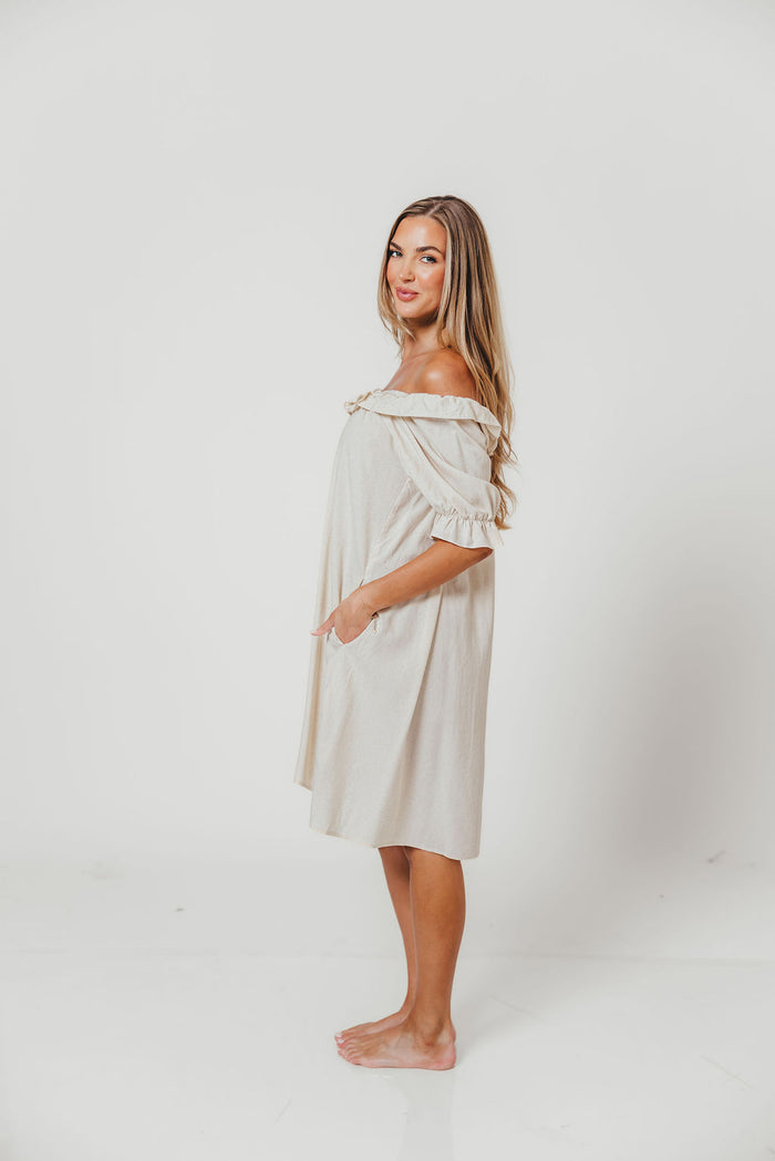 Betty Mini Dress in Linen Blend - Bump Friendly