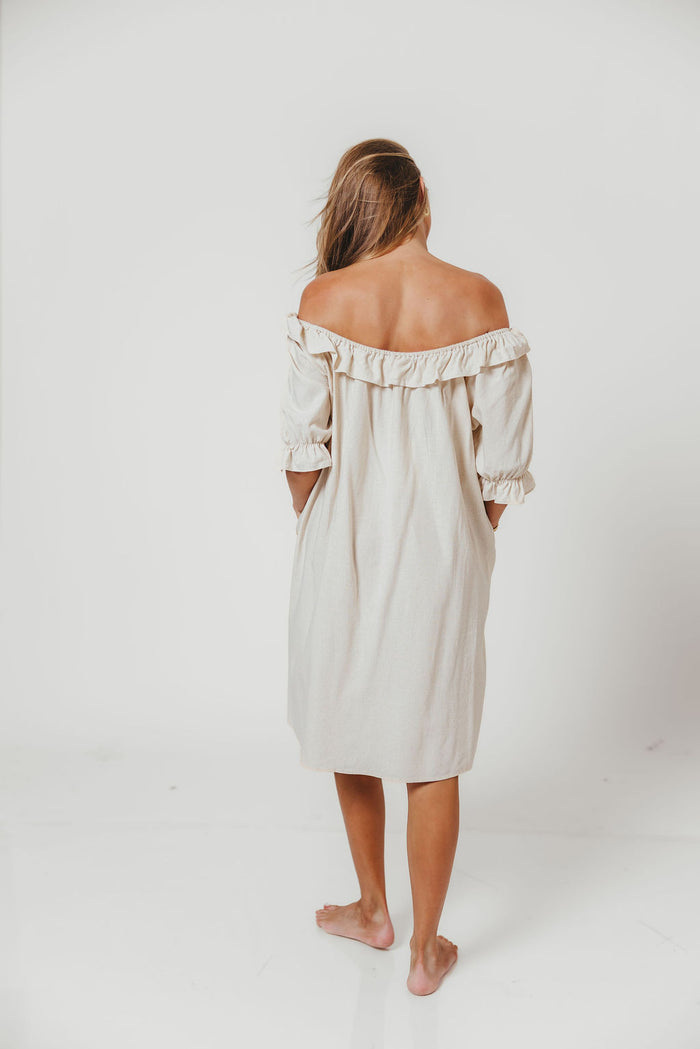 Betty Mini Dress in Linen Blend - Bump Friendly