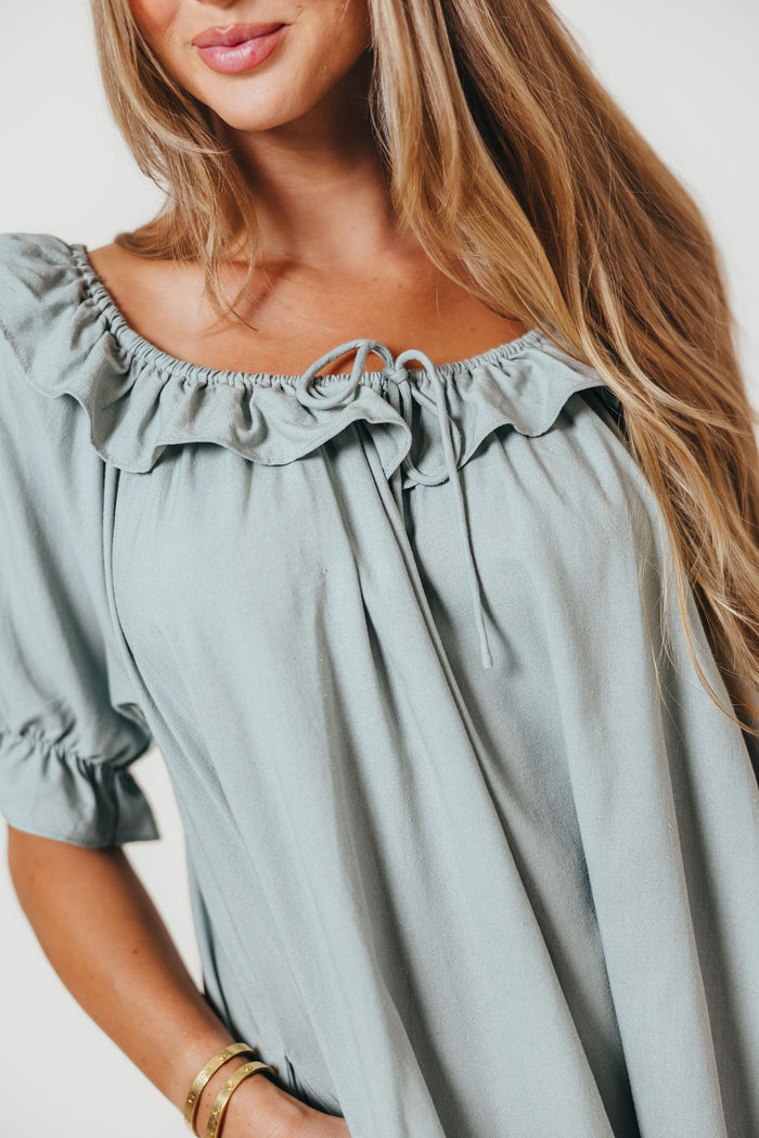 Betty Mini Dress in Sage - Bump Friendly