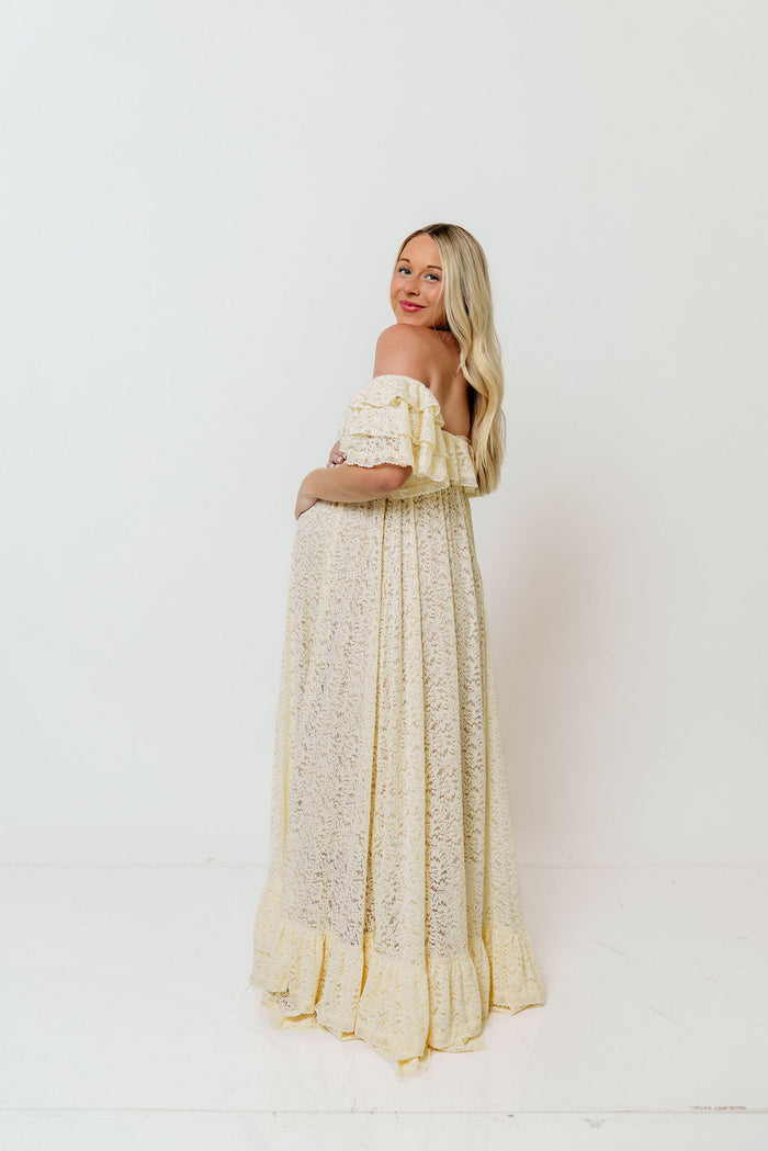 Blakely Maxi Dress in Light Yellow - Bump Friendly