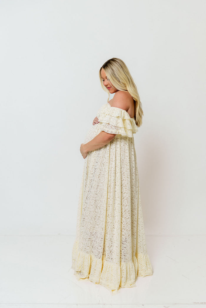 Blakely Maxi Dress in Light Yellow - Bump Friendly