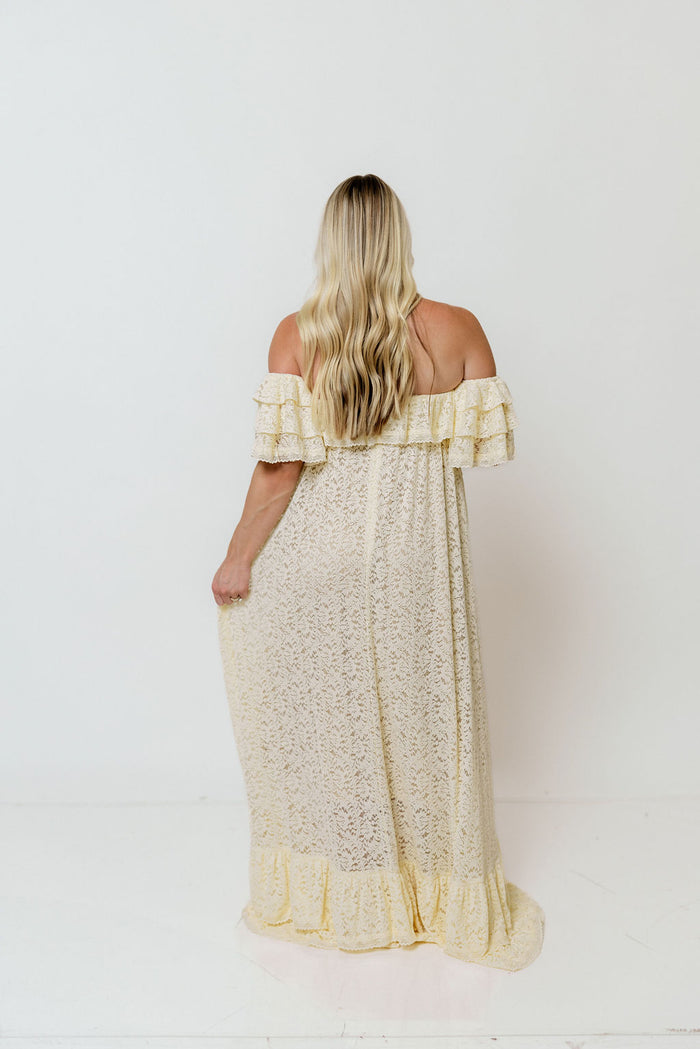 Blakely Maxi Dress in Light Yellow - Bump Friendly