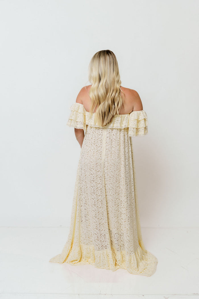 Blakely Maxi Dress in Light Yellow - Bump Friendly