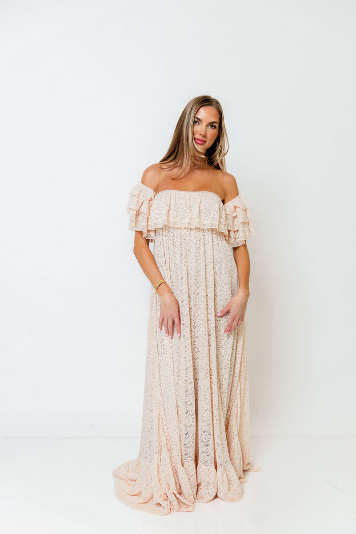 Blakely Maxi Dress in Pale Pink - Bump Friendly