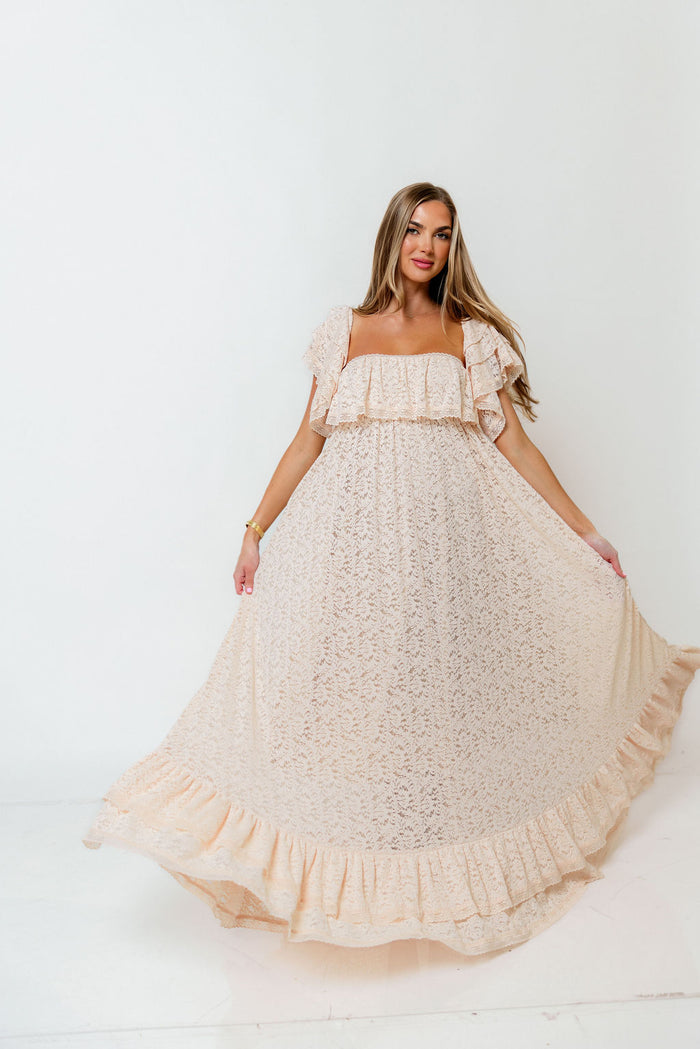 Blakely Maxi Dress in Pale Pink - Bump Friendly