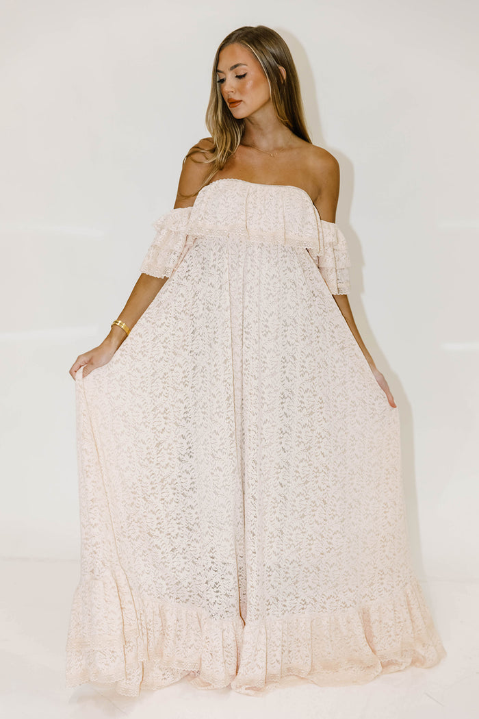 Blakely Maxi Dress in Pale Pink - Bump Friendly