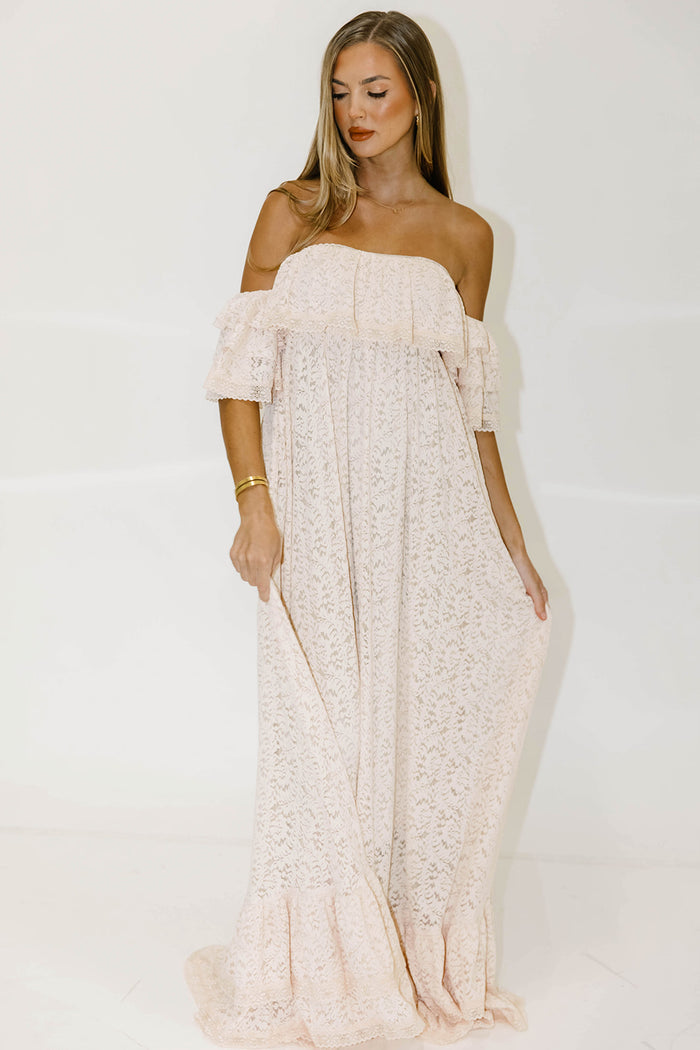 Blakely Maxi Dress in Pale Pink - Bump Friendly