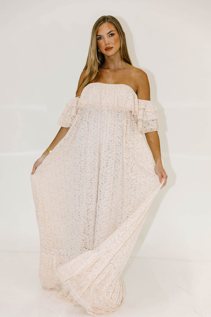 Blakely Maxi Dress in Pale Pink - Bump Friendly