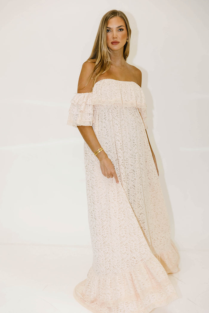 Blakely Maxi Dress in Pale Pink - Bump Friendly