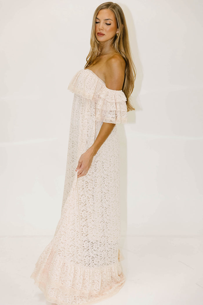 Blakely Maxi Dress in Pale Pink - Bump Friendly