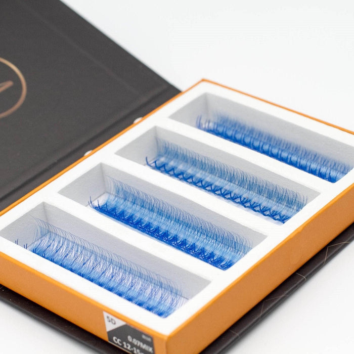 Blue 5D Rapid Promade Fans - 600 Fans - Mega Lash Academy