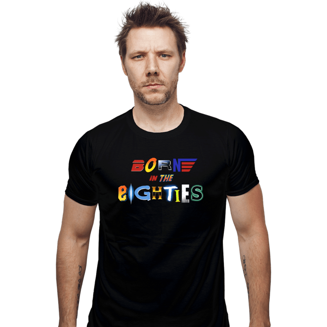 Daily_Deal_Shirts Fitted Shirts, Mens / Small / Black Born 80s