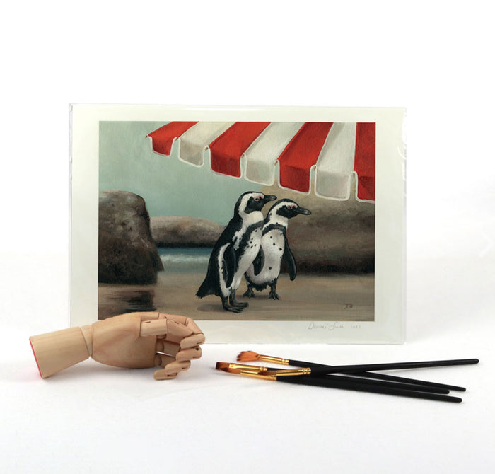 Boulders Beach Penguin Signed Print