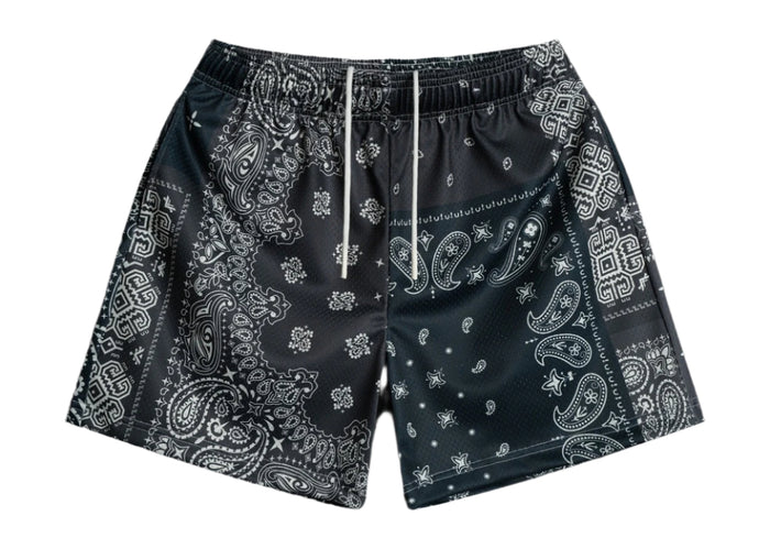Bravest Studios Patchwork Paisley Shorts Black