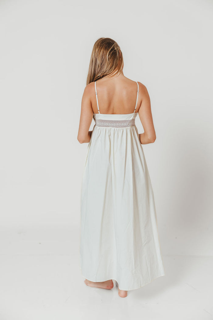 Brea Poplin Midi Dress in Ivory