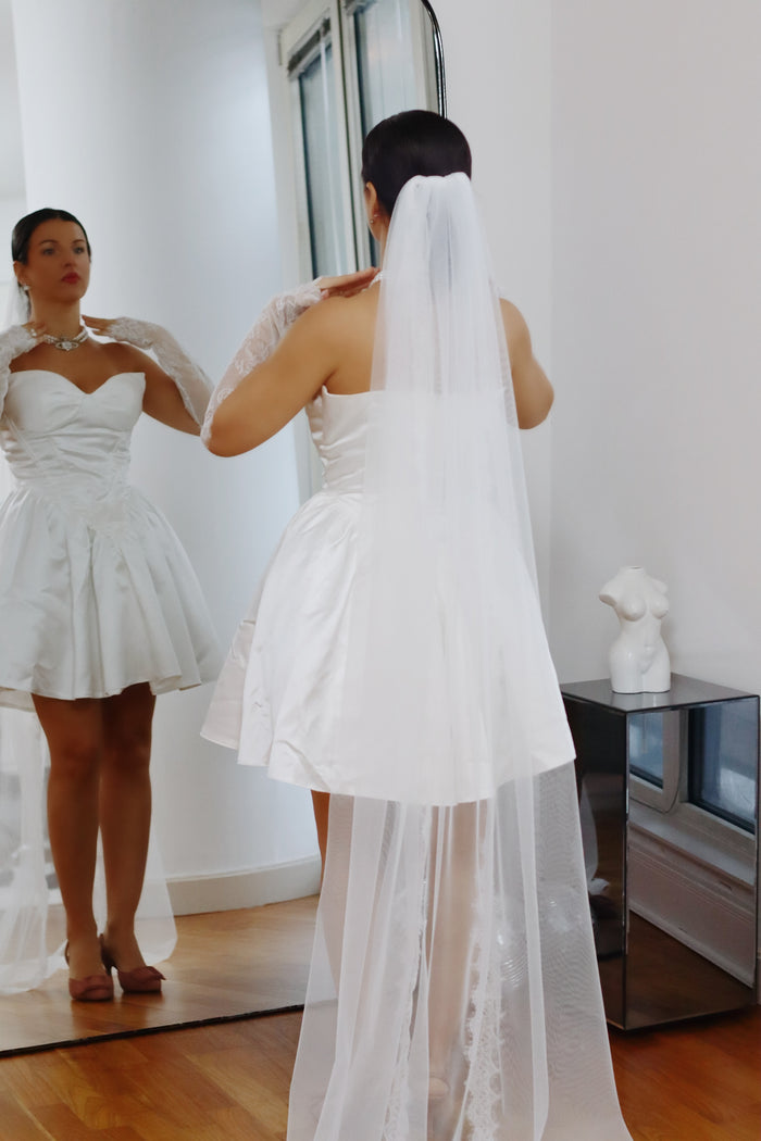 Bridal Veil with Lace Trim