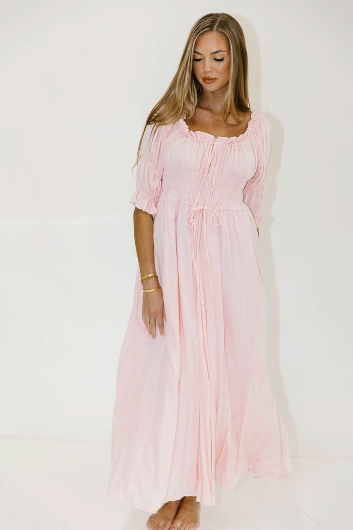 Brinley Midi Dress in Light Pink