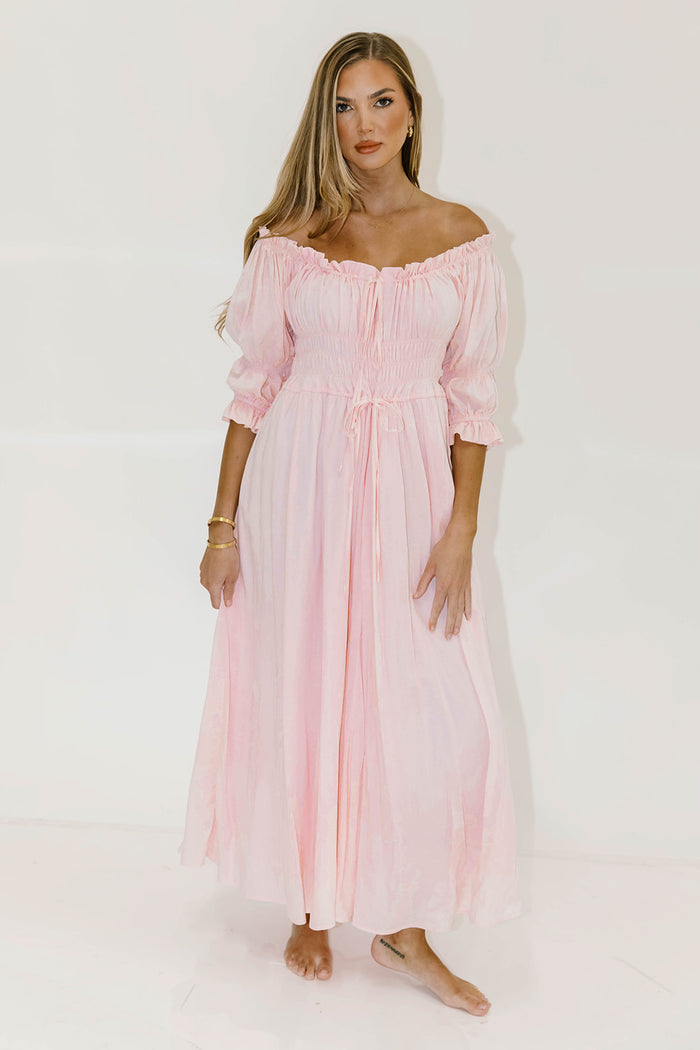 Brinley Midi Dress in Light Pink