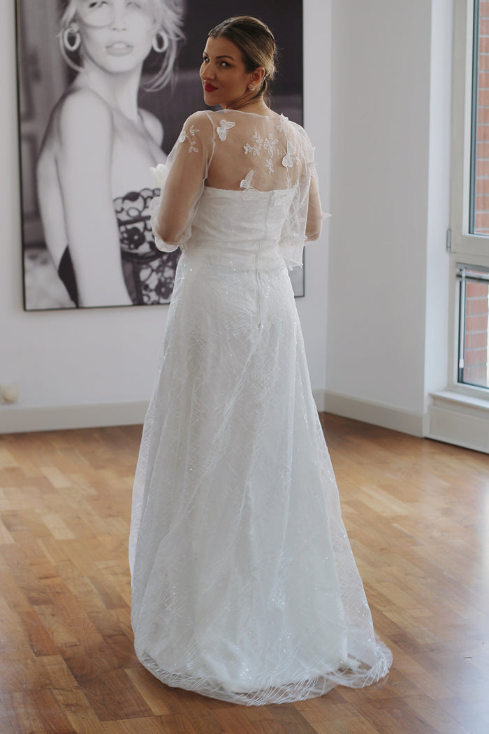Butterfly Bridal Top - Velo Bianco