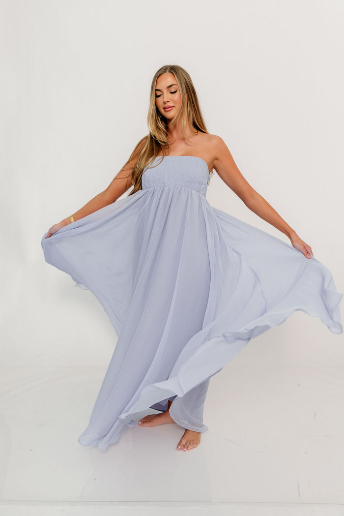 Caia Maxi Dress in Periwinkle - Bump Friendly