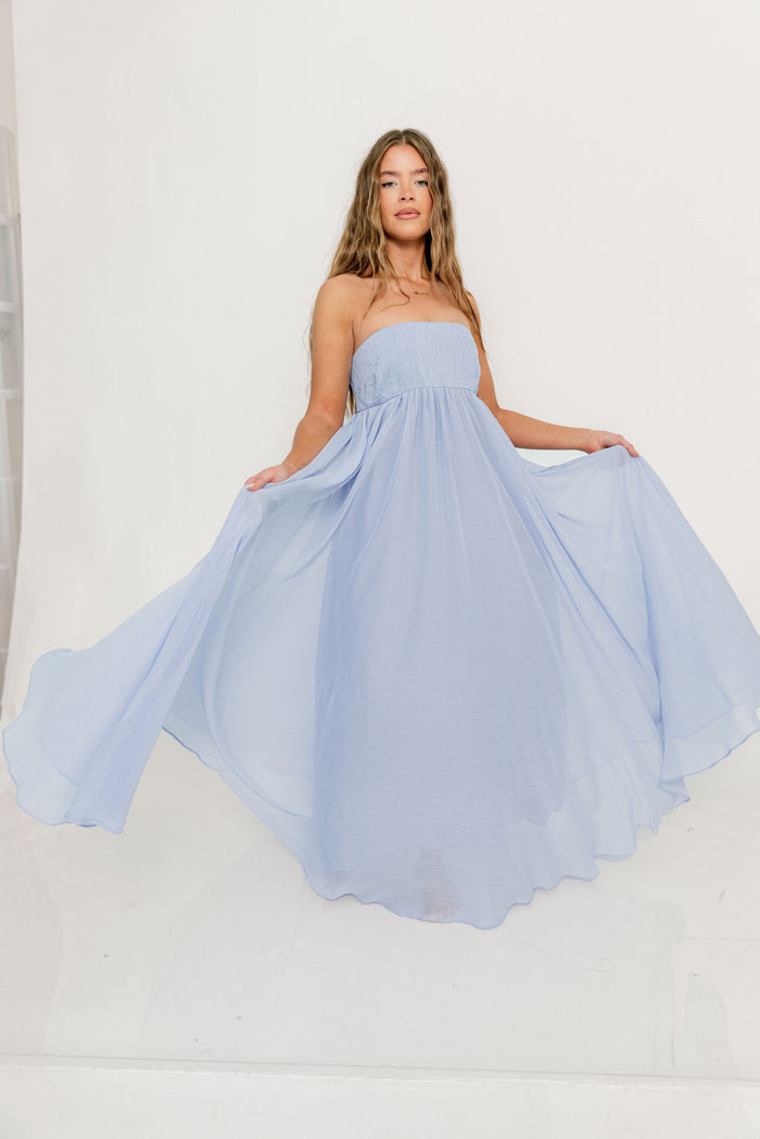 Caia Maxi Dress in Periwinkle - Bump Friendly