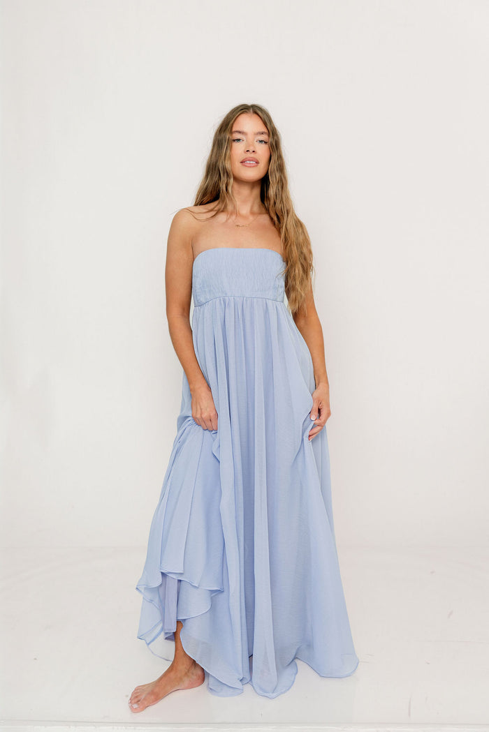 Caia Maxi Dress in Periwinkle - Bump Friendly