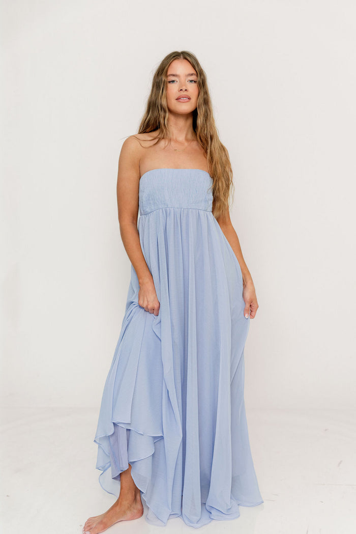 Caia Maxi Dress in Periwinkle - Bump Friendly