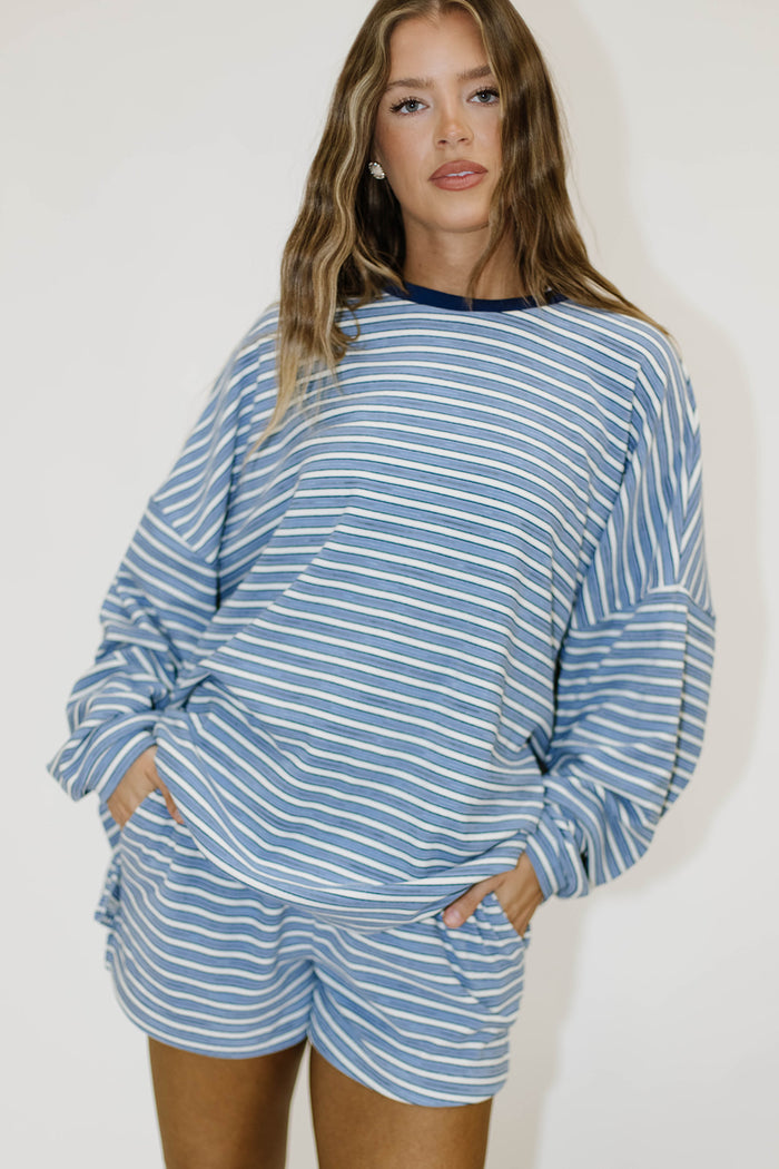 Campbell Striped Shorts in Blue Multi