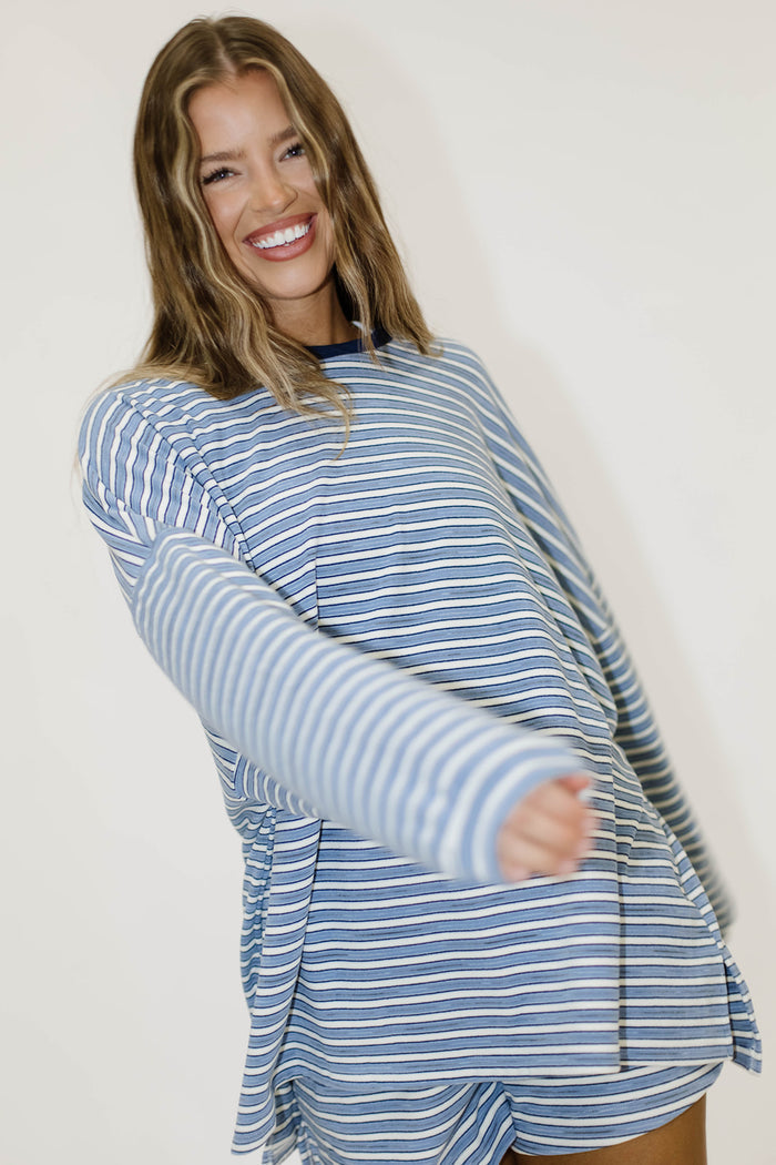 Campbell Striped Shorts in Blue Multi