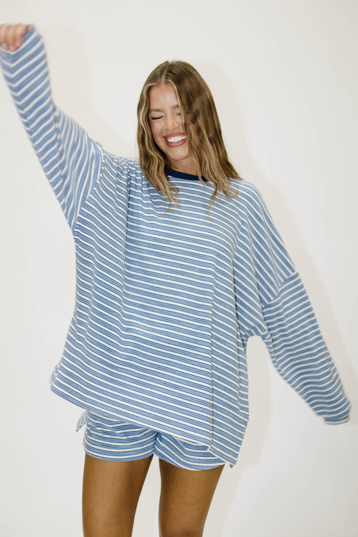 Campbell Striped Shorts in Blue Multi