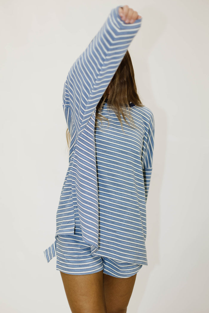 Campbell Striped Shorts in Blue Multi