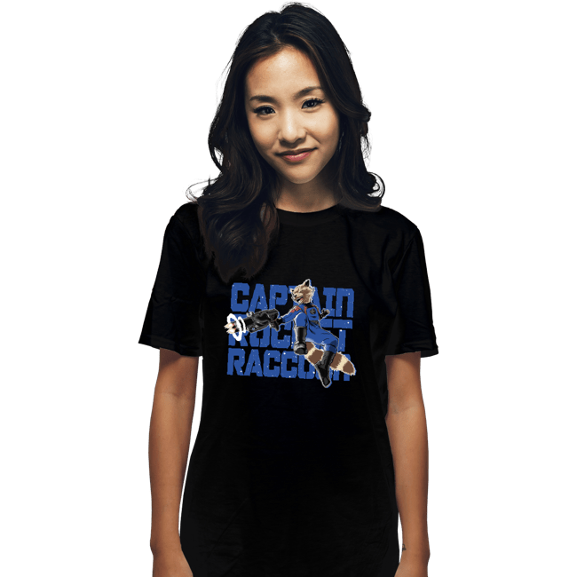 Secret_Shirts T-Shirts, Unisex / Small / Black Captain Rocket Raccoon
