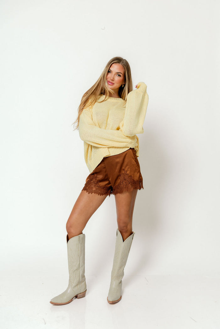 Carmella Balloon Sleeve Sweater in Butter *Final Sale*