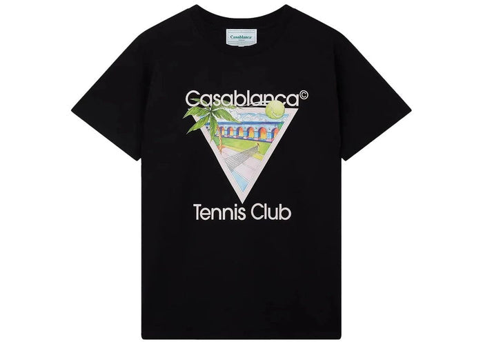 Casablanca Tennis Club Icon Printed Tee Black