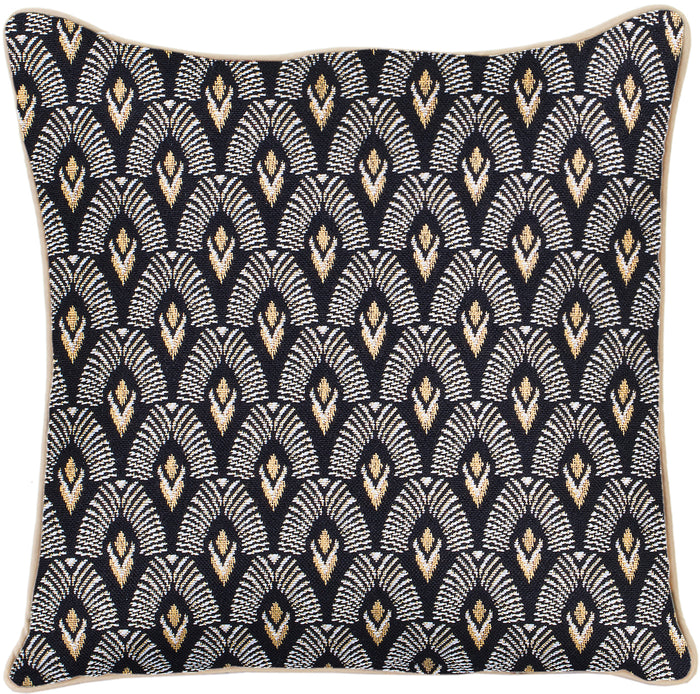 CCOV-LUXOR | BLACK AND WHITE LUXOR PILLOWCASE/CUSHION COVER 18X18 INCH