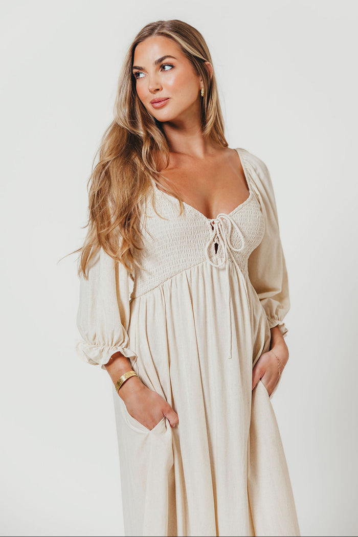 Cecilia Maxi Dress in Linen Blend - Bump Friendly