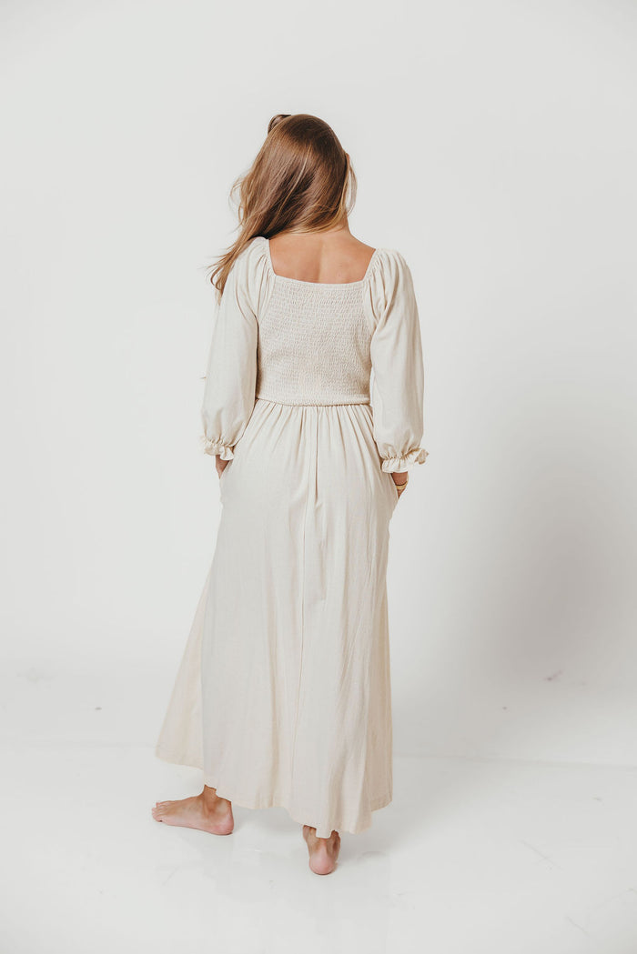 Cecilia Maxi Dress in Linen Blend - Bump Friendly