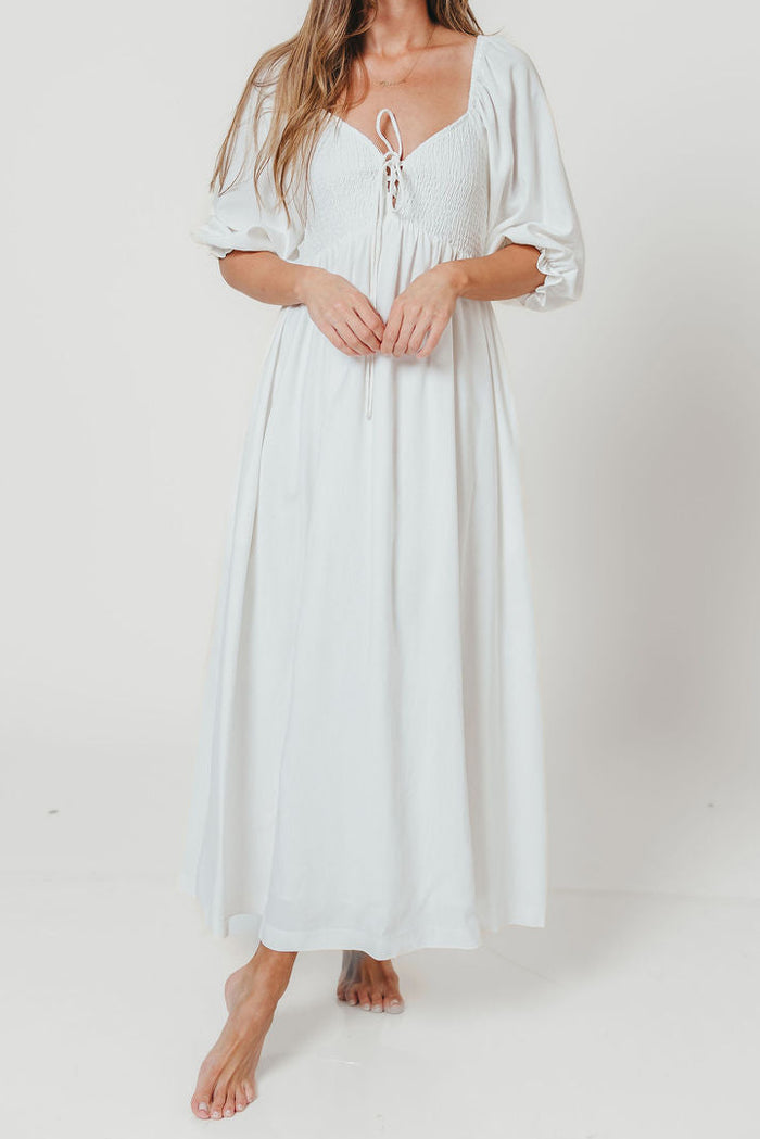Cecilia Maxi Dress in Off-White - Bump Friendly