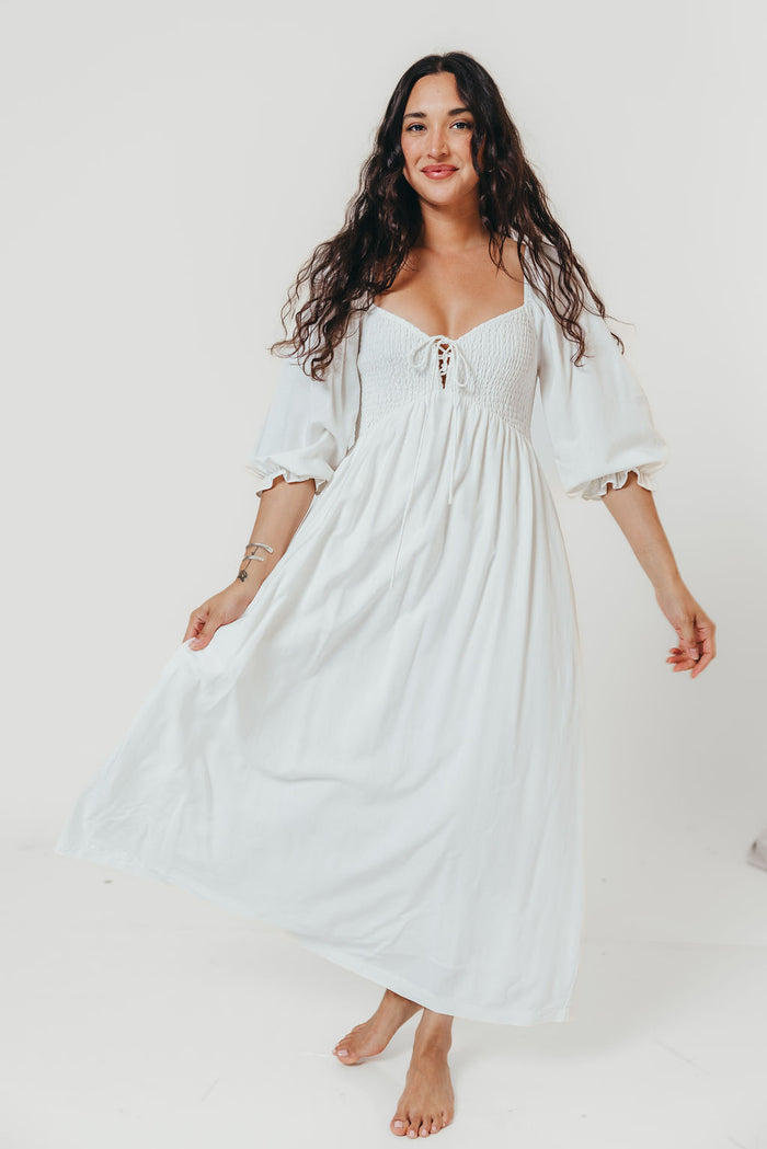 Cecilia Maxi Dress in Off-White - Bump Friendly