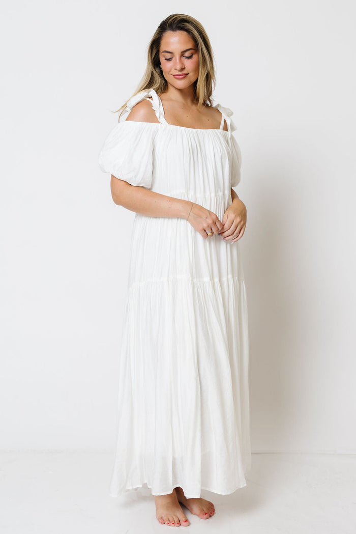 Channing Maxi Dress in Off-White - Bump Friendly