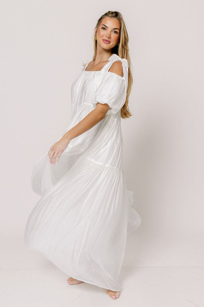 Channing Maxi Dress in Off-White - Bump Friendly