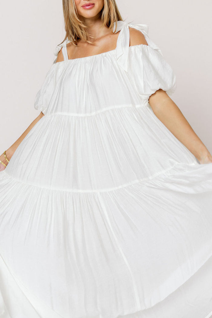 Channing Maxi Dress in Off-White - Bump Friendly