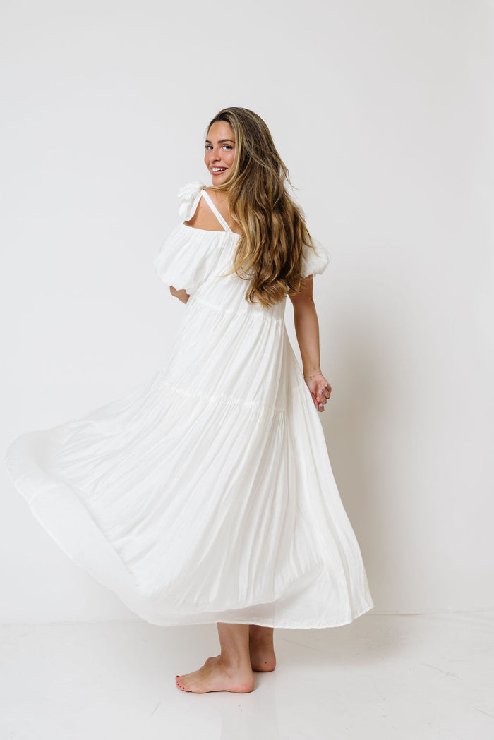 Channing Maxi Dress in Off-White - Bump Friendly
