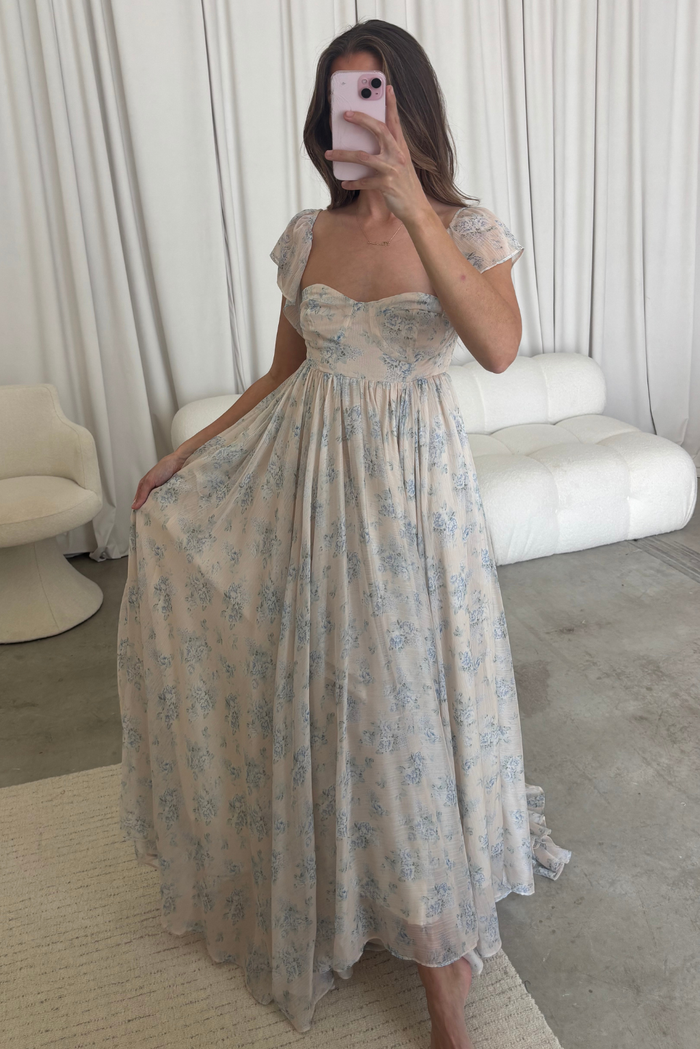 Charleston Maxi Dress in Yellow Floral - Bump Friendly