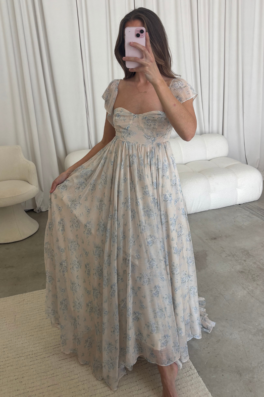 Charleston Maxi Dress in Yellow Floral - Bump Friendly