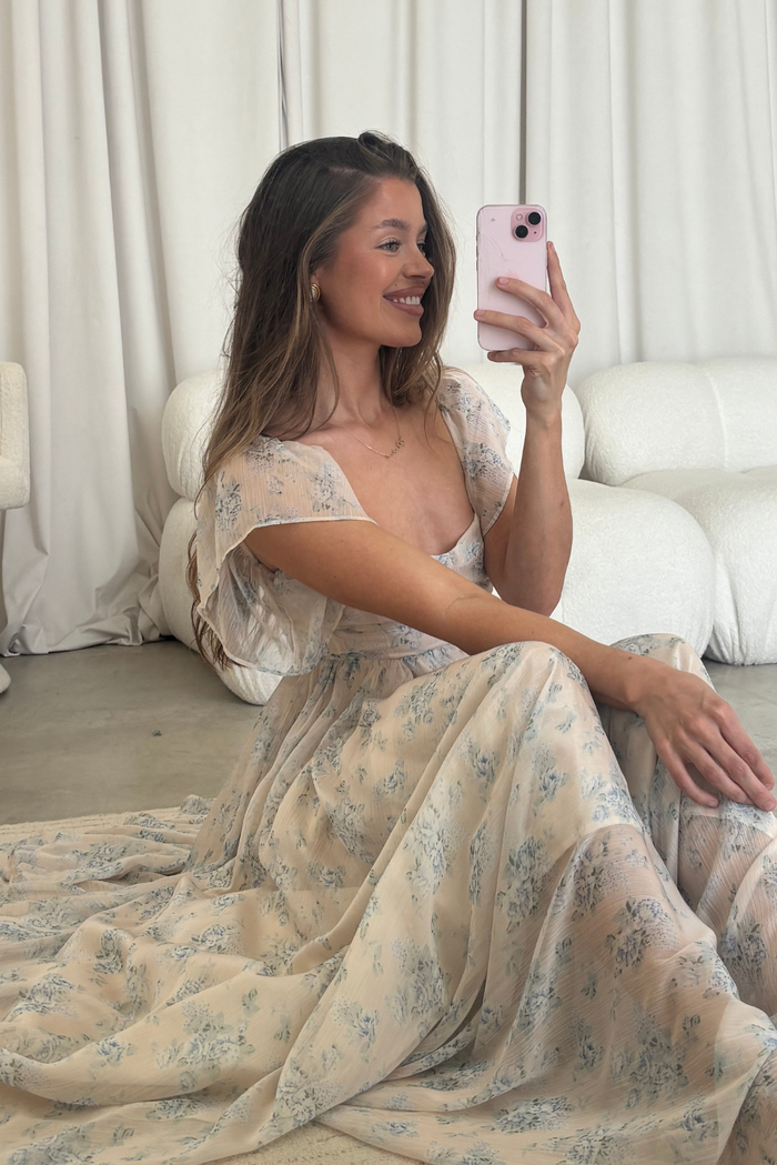 Charleston Maxi Dress in Yellow Floral - Bump Friendly
