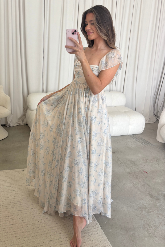 Charleston Maxi Dress in Yellow Floral - Bump Friendly
